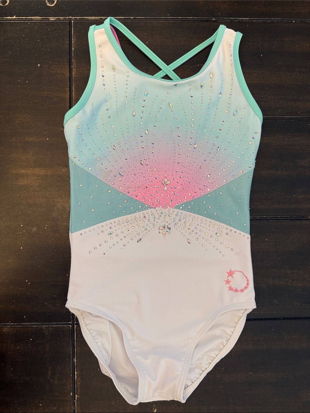 Little Stars Fleur Pastel Ombre Leotard - Mint, Pink & White